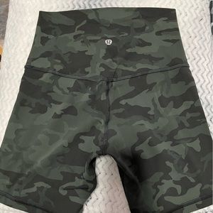 Lululemon align shorts 6”. Camo green. Size 4.